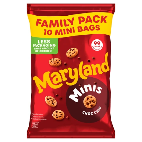 Maryland Minis Choc Chip Cookies 10Pk 198g