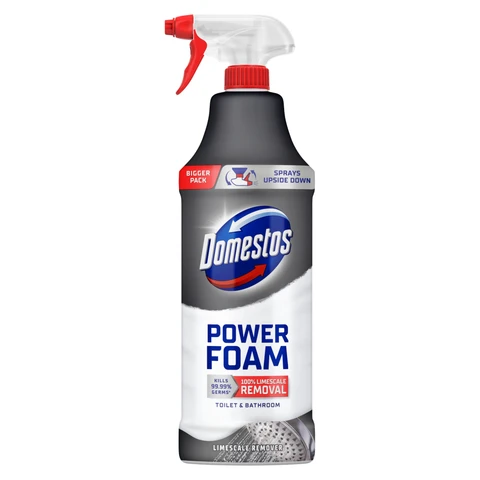 Domestos Toilet & Bathroom Cleaner Spray Power Foam Limescale Remover 650ML