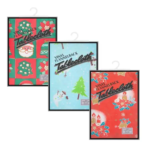 Christmas Workshop 52"x 70" Festive Design Table Cloth - 3 Assorted