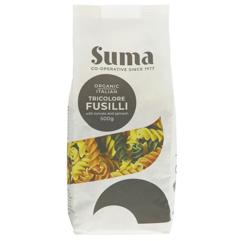 Suma Organic Tricolore Fusilli Pasta 500g