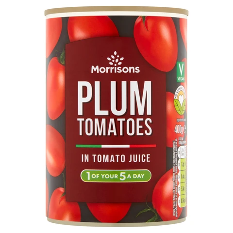 Morrisons Plum Tomatoes in Tomato Juice 400g