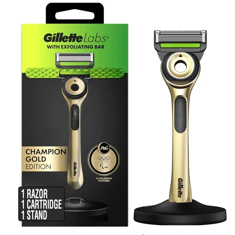 GilletteLabs with Exfoliating Bar Razor Champion Gold Edition 1 Pack