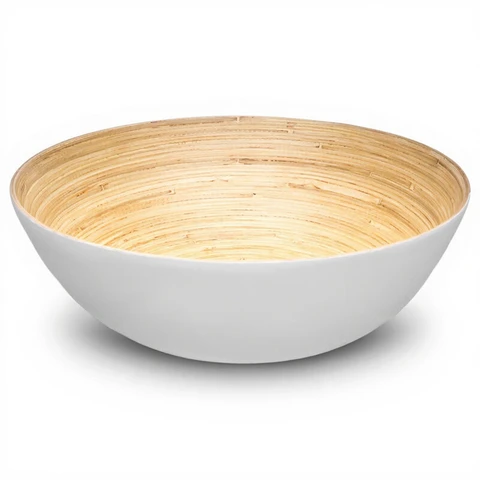 Saladier en Bambou Blanc 30 cm