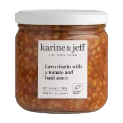 Karine & Jeff Organic Farro Risotto with Tomato & Basil Sauce 340g