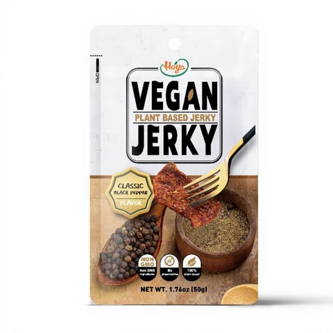 Veganes Jerky - Klassischer Schwarzer Pfeffer-Geschmack 50 g