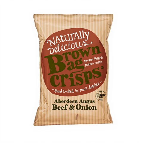 Brown Bag Crisps Aberdeen Angus Beef and Onion 150g