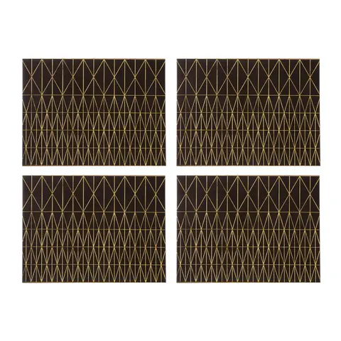 Maison by Premier Set of 4 Prism Black and Gold Placemats