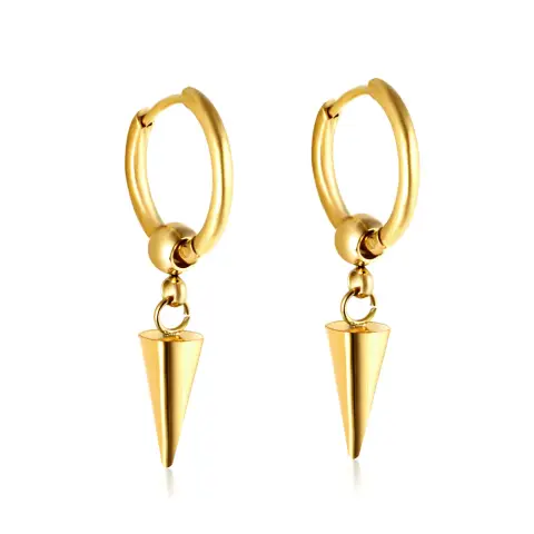 Conical Drop 18K Gold Plated 10mm Earrings 10mm