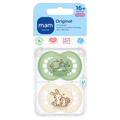 MAM Original Silicone 16+ Months GREEN/WHITE