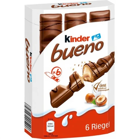 Kinder Bueno Schokolade 6 Stück 129g