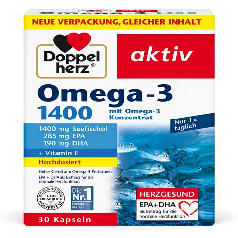 Doppelherz Omega-3 1400 mit Omega-3-Konzentrat 30 Kapseln