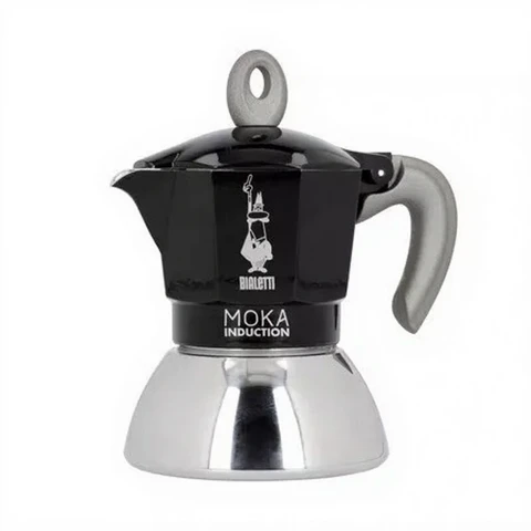 Bialetti Induction Nera Moka pot coffee pot - For all heat sources - Suitable for making 6 Cups