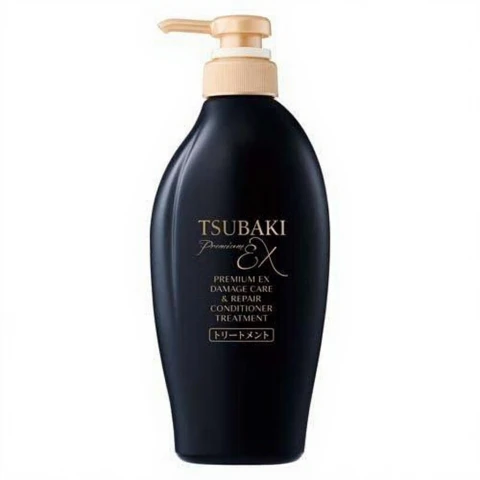 Shiseido Tsubaki Premium EX Après-Shampooing Réparateur Cheveux Abîmés 450 ml - Technologie Black Ion Luxueuse