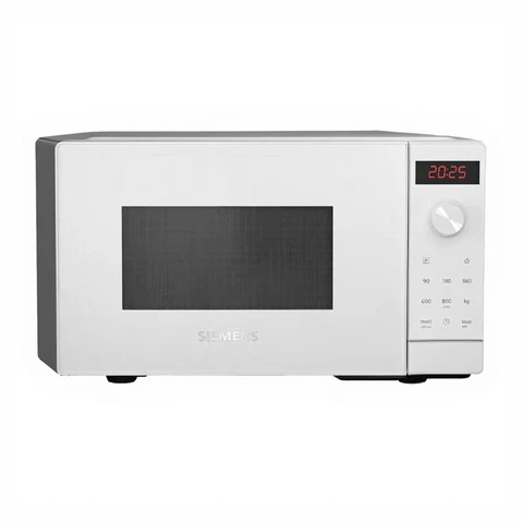Siemens FF023LMW0 iQ300 Mikrowelle, 44 x 26 cm, 800 Watt, Drehteller 27 cm, Türanschlag links, cookControl7 Automatikprogramme, Favoritentaste, 0, Weiß, 20 L