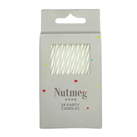 Nutmeg Cake Candles Spiral White 24pcs
