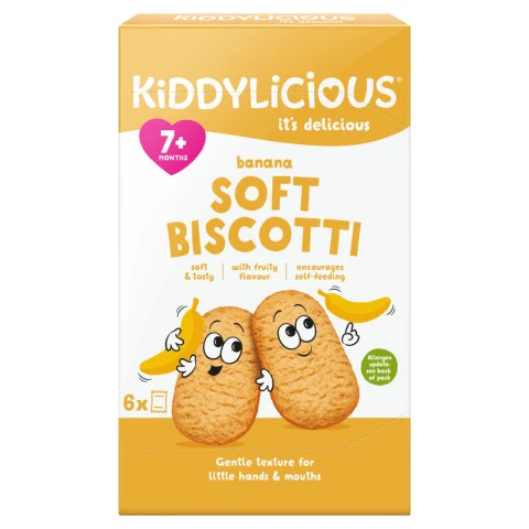 Kiddylicious Banana Soft Biscotti 7+ Months 6 x 20g