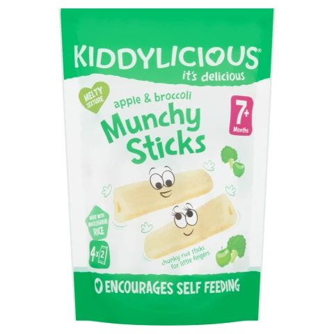 Kiddylicious Apple & Brocolli Munchy Sticks 7+ Months 16g