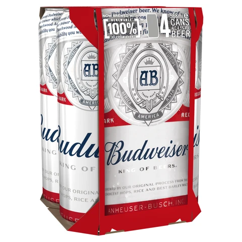 Budweiser 4Pk Pint Can - 4.5% 4X568ml