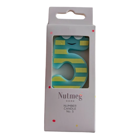 Nutmeg Cake Candle Animal Number 5 Aqua