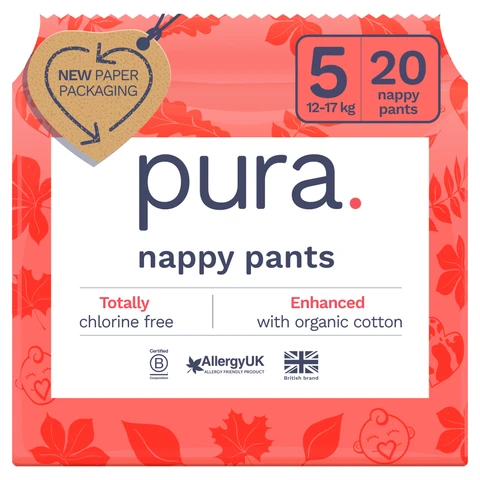 Pura Eco Nappies Size 5 12-17Kg 20 Pants