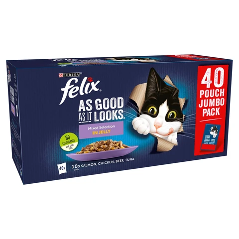 Felix As Good As It Looks Favourites Selection in Jelly 40 x 85g (3.4kg)