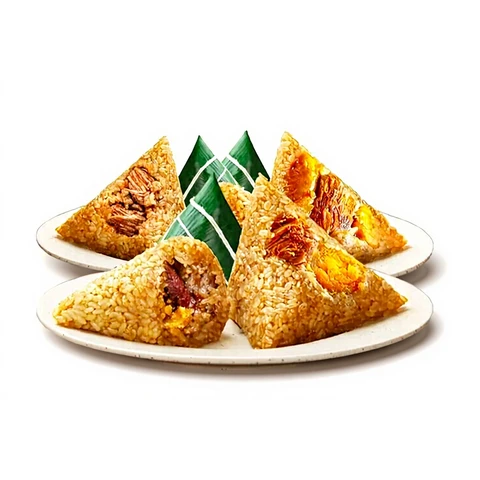 Freshasia Zongzi Fait Main – Riz Gluant Farci aux Châtaignes, Jaune d’Œuf Salé et Viande 170 g