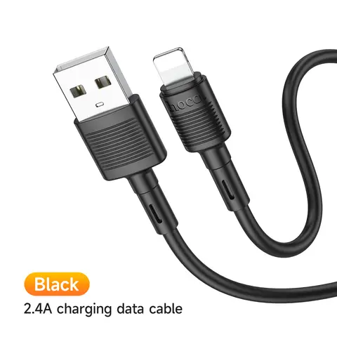 HOCO X83 USB-A to Lightning Charging Cable - 1M - Black