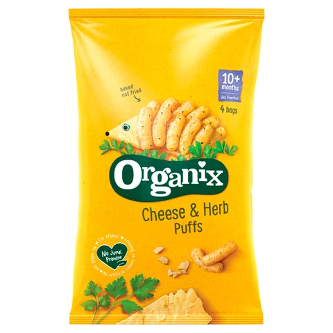Organix Cheese and Herb Puffs 10+ Months 4X15g