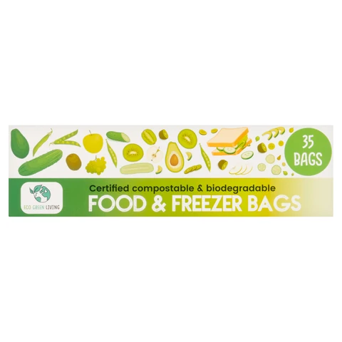 Eco Green Living Food and Freezer Bags 2L (35 Bags) 10g