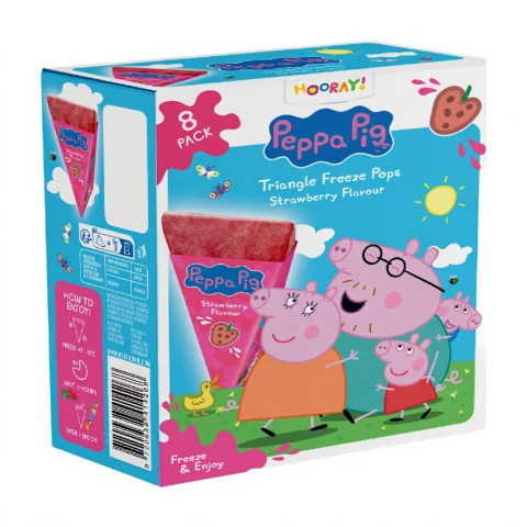 Peppa Pig Triangle Pops Aardbei 8x62 ml