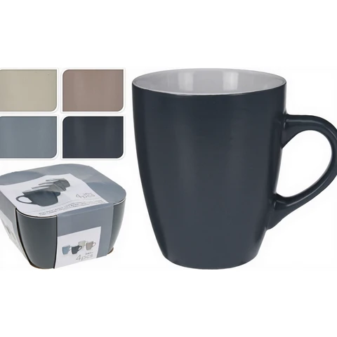 Mug Stoneware 340ml Set/4pcs