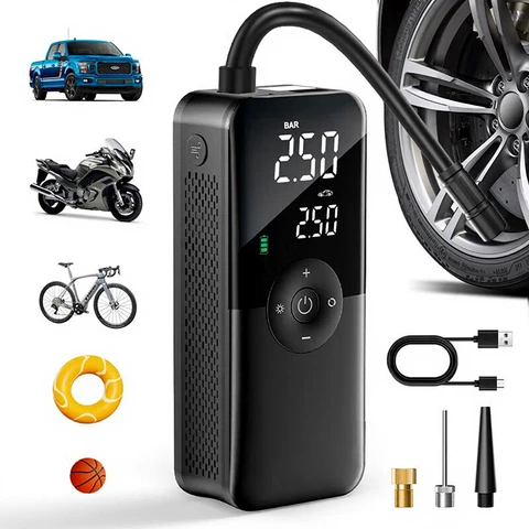 CARSUN Rechargeable Air Pump Tire Inflator Compressor Cordless Car Tyre Inflator For Bicycle Balls