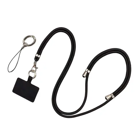 White Lable - Q7 Anti-theft Crossbody Phone Lanyard - 1.2M - Black