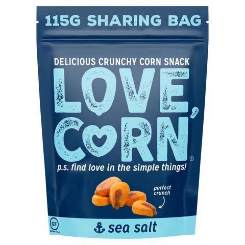 Love Corn Crunchy Snacks Sea Salt 115 g