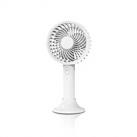 Aigostar Ventilateur de Poche, 10 cm, 3 pales, 3 vitesses, 1500 mAh, Blanc