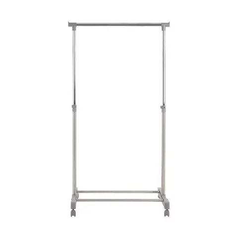 Maison by Premier Grey and Chrome Finish Clothes Hanging Rail With Wheels