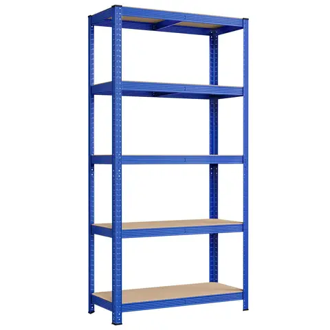 Shelving Heavy Duty 5 Shelves Blue/Natural 40x90x180cm 2pcs