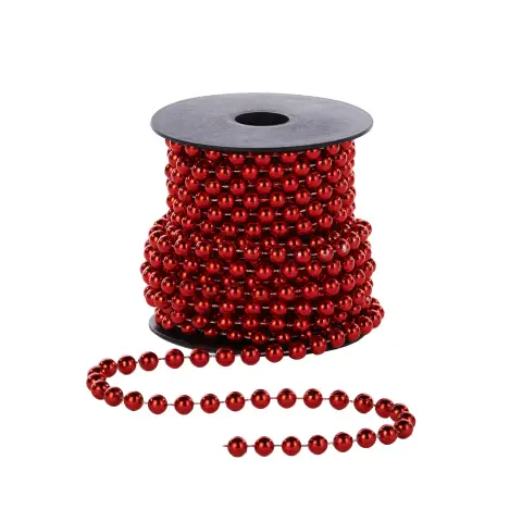 WeRChristmas Beaded Christmas Tree Garland, Red, 10 m