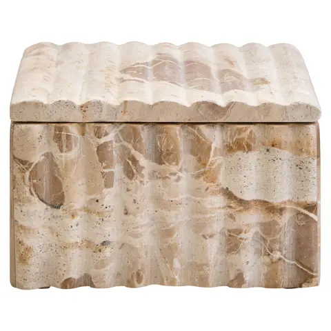 Fifty Five South Decorative Box Santino Ribbed Marble Square Chocolate