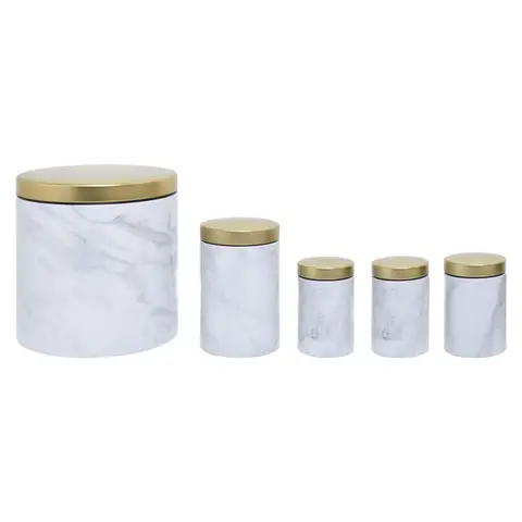 Maison by Premier 5 Piece Kitchen  Storage Set in  Marble Effect