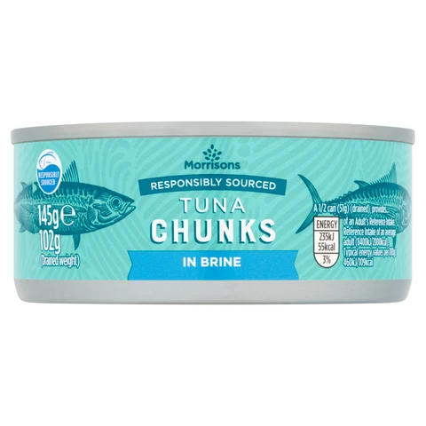 Morrisons Fad Free Tuna Chunks In Brine 145g