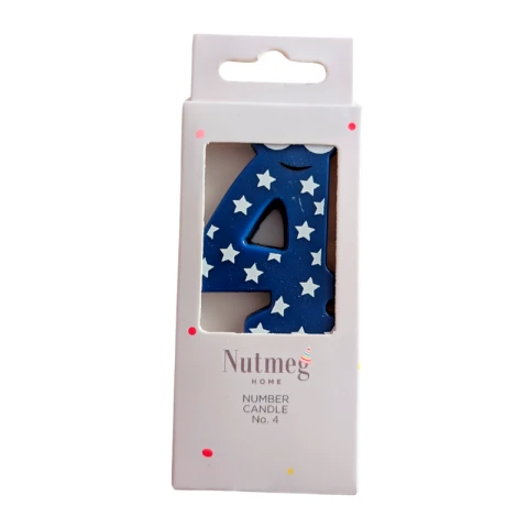 Nutmeg Cake Candle Animal Number 4 Blue