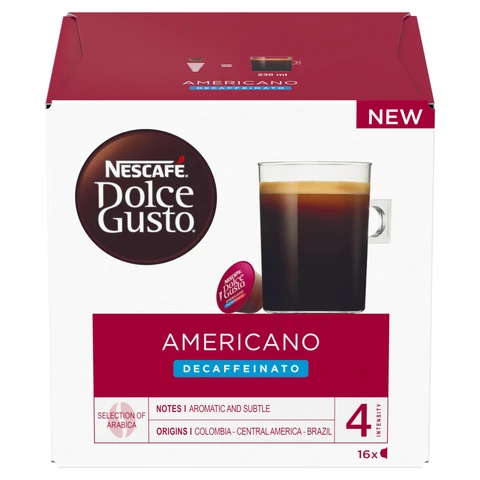 Nescafe Dolce gusto Americano Decaff Coffee Pods 16 Capsules 128g