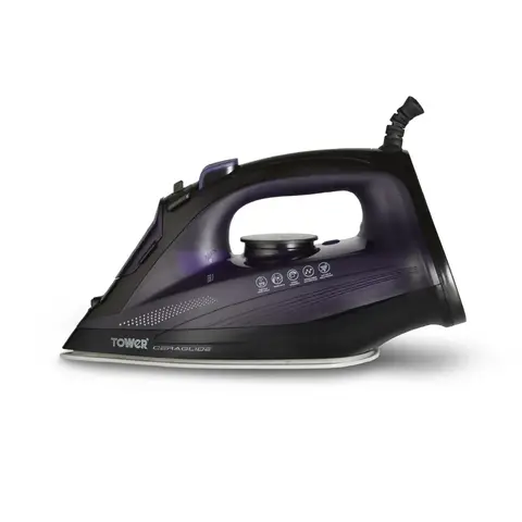 Tower CeraGlide Ultra Speed Steam Iron with Ceramic Soleplate 2600W Purple T22011