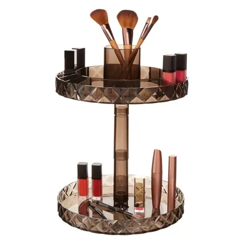 Beauty Two Tier Revolving Black Cosmetic Organiser