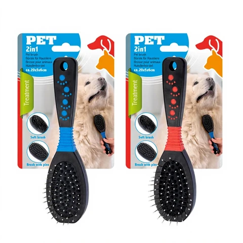 Runder 2-in-1-Kamm für Hunde, 1 Stück, zufällige Farbe