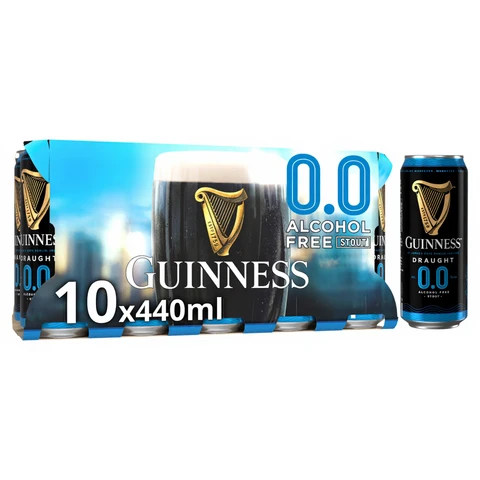 Guinness Draught 0.0% Alcohol Free Stout 10X440ml