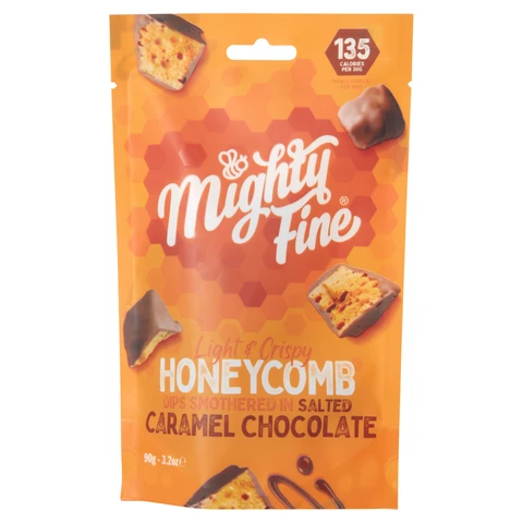 Mighty Fine Honeycomb Dipped in Salted Caramel Chocolate Pouch 90g