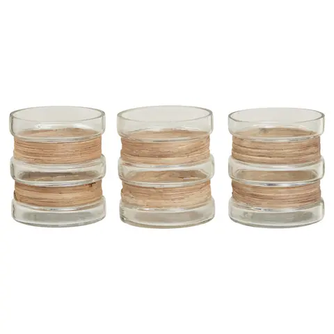 Interiors by Premier Candle Holder Kuta Tealight Natural 3pcs