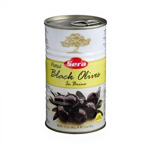 Sera Schwarze Oliven ohne Kern, Salzarm, 360g